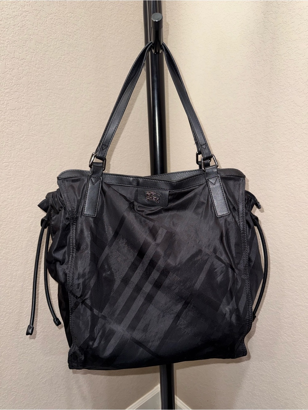 Burberry Black Signature Check Tote